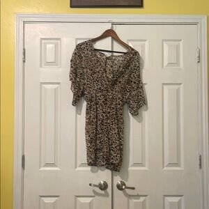 Time and Tru Black and White V-Neck Mini Sundress